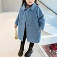 thumbnail image 1 of Winter Kids Snow Down Coats for Kids With Hooded Toddler Girls Dress Coat Jacket Kids Long Sleeve Button Trench Pocket Long Winter Peacoat Outerwear for 6-7 Years, 1 of 7