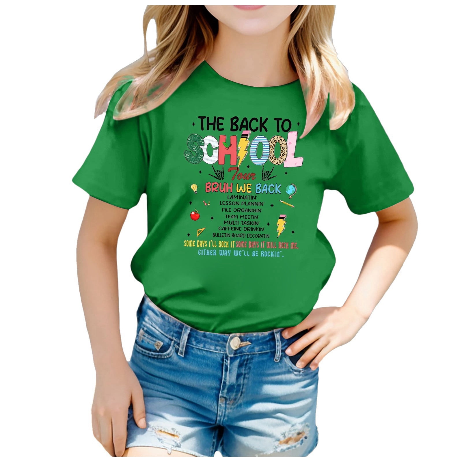 Baby Girl Clothes Children Back To School Season Graphic Print Round