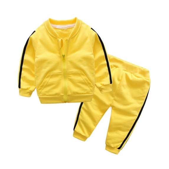 Baby Girl Clothes Cotton Long Sleeve Solid Zipper Jacket+pants 2pcs Bebes Tracksuit Baby Boy Clothing Set
