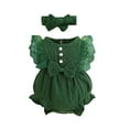 thumbnail image 1 of Baby Girl Clothes Cute Baby Girl Romper Dress Floral Sleeve Mesh Bodysuit Square Neck Dress Baby Girl Summer Clothes Outfits for Kids 7T, 1 of 5