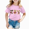 thumbnail image 1 of Baby Girl Clothes Cute Print Short Sleeve T Shirt Round Neck Toddler Girls Clothes for Daily Wear Pink 3-4 Years, 1 of 5