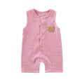 thumbnail image 1 of Baby Girl Clothes Floral Print Cotton Cute Onesie Sleeveless Summer Soft Sleep and Play Bodysuit 3M-2T (1-2 Years, Pink #A), 1 of 5