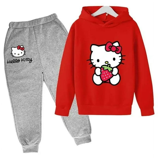 Baby Girl Clothes Girls Outfit Set Hello Kitty Hoodies Sets 2-13Years ...