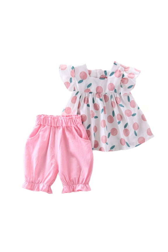 Baby Girl Clothes Infant Girl Clothes Toddler Baby Girl Outfits Newborn Gifts Clothing Sets 2 PCS Summer Outfit Set 6M-4T