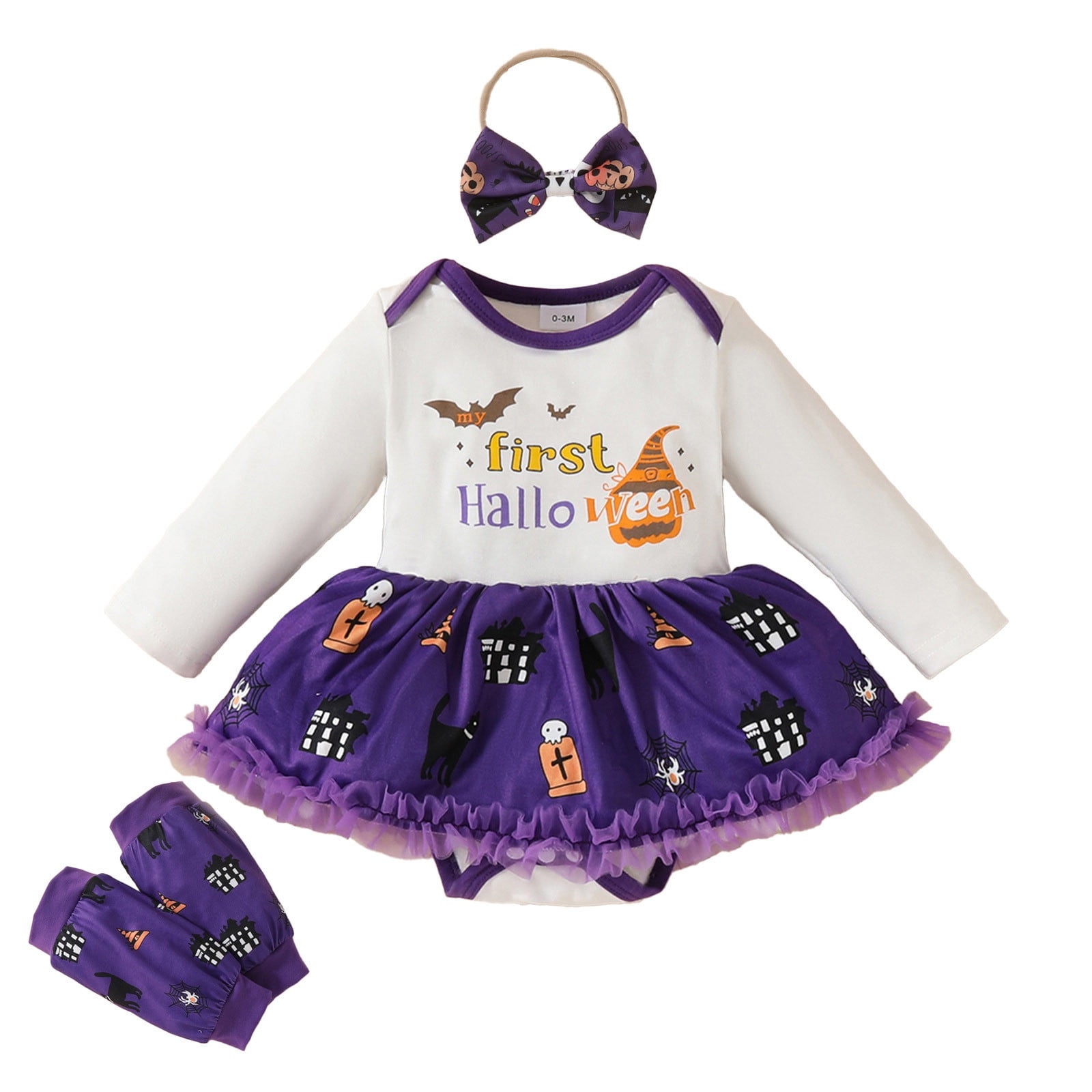 Baby Girl Clothes,Infant Girls Long Sleeve Halloween Cartoon Prints