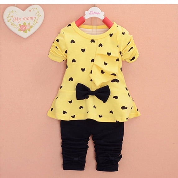 Baby Girl Clothes Infant Outfits Set 2 Pieces with Long Sleeved Tops + Pants
