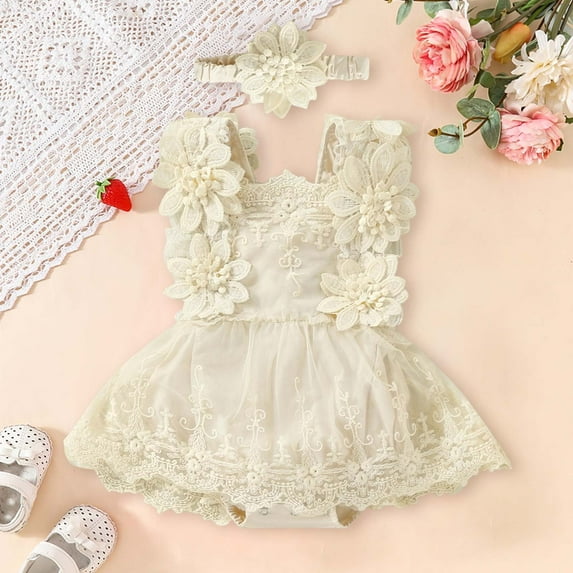 Baby Girl Clothes Baby Girls' Dresses Rompers Bodysuit Baby Outfits 1st Birthday Girl Outfit Clothes Girls 12-18 Months