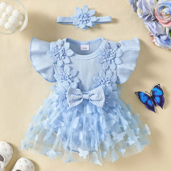 Baby Girl Clothes Summer Bodysuit Rompers Dresses Cute Baby Girl Outfit Toddler Girl Clothes Summer Baby Girl Outfits 9-12 Months