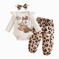 thumbnail image 1 of Baby Girl Clothes Outfit Fall Winter Cute lovely baby Printed Ruffle Long Sleeve Romper and Pants Clothing Sets for Baby Girl 0 3 6 9 12 18 Months, 1 of 8