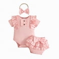 thumbnail image 1 of Baby Girl Clothes Outfit Ruffle Romper and Short Pants Clothing Sets for Summer Spring, 1 of 9