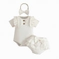 thumbnail image 1 of Baby Girl Clothes Outfit Ruffle Romper and Short Pants Clothing Sets for Summer Spring, 1 of 9