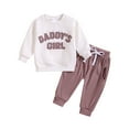 thumbnail image 1 of Baby Girl Clothes Outfits Crewneck Long Sleeve Letter Embroider Children's Clothing Leisure Casual Fashion Fall Clothes for Kids,Z1-,3-6 Months, 1 of 6