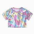 thumbnail image 1 of Baby Girl Clothes Sequin Glitter Short Sleeve Top Toddler Girl Summer Clothes Party Dance Pink 8-9 Years, 1 of 3