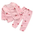 Baby Girl Clothes Set Kids Winter Long Sleeve Cartoon Prints Pajamas