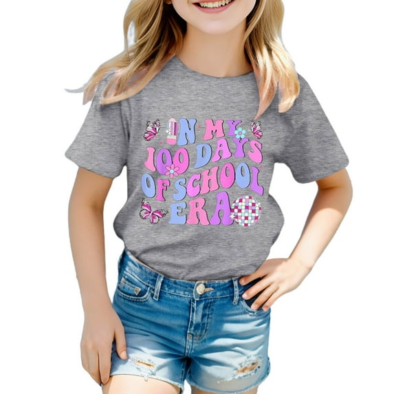 Baby Girl Clothes Shirts For Teen Kids Girls Child Short Sleeve Prints T Shirt Trendy Girls Fans Gift Tops Toddler Girls Leisure Tshirt Fashionable