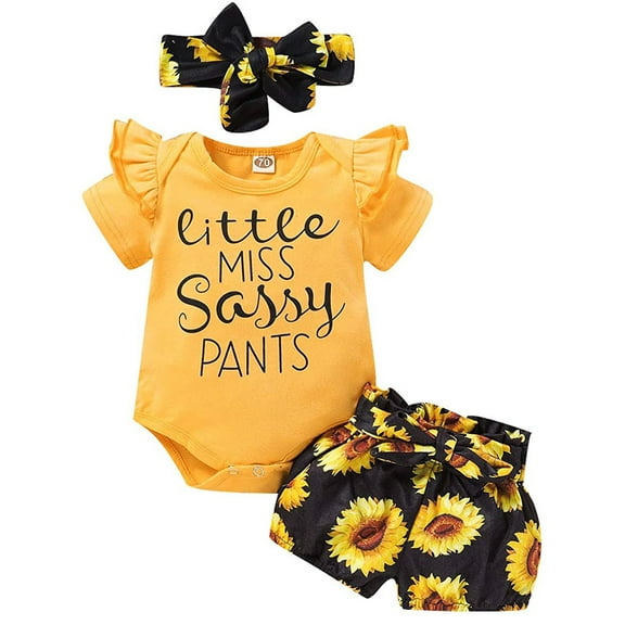 Baby Girl Clothes Short Ruffle Romper Floral Pants Summer Outfits