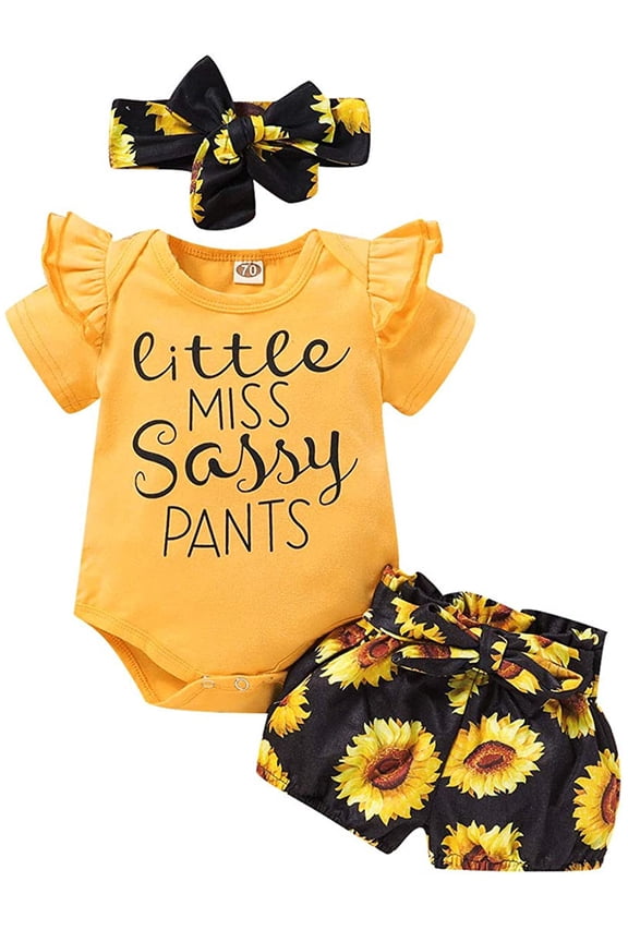 Baby Girl Clothes Short Ruffle Romper Floral Pants Summer Outfits