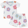 thumbnail image 1 of Baby Girl Clothes Toddler Baby Girls Summer Outfits Daisy Ruffle Short Sleeve T-Shirts Tops Floral Shorts 2Pcs Clothes Set, 1 of 6