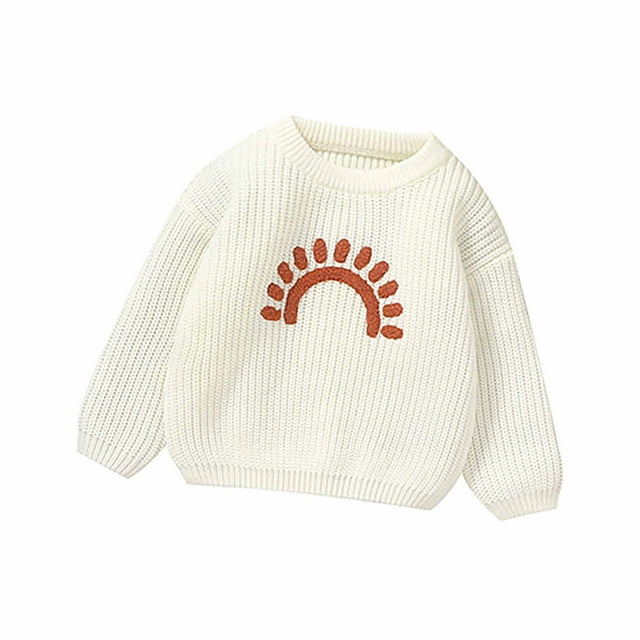 Baby Girl Clothes Toddler Kids Boys Rainbow Long Sleeve Sweaters Warm