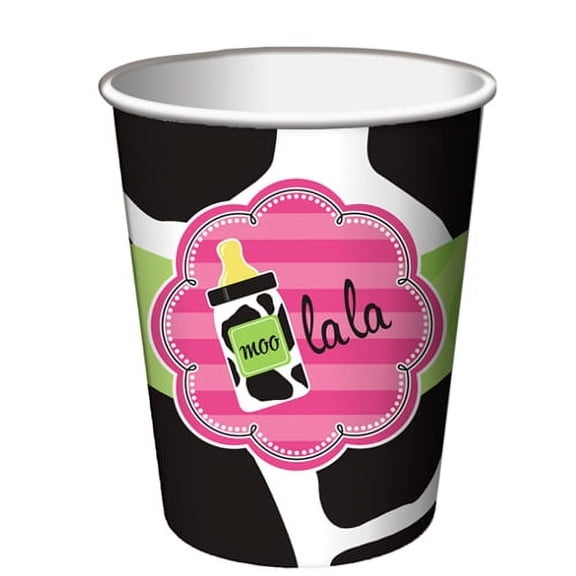 Baby Girl Cow Print 9oz Hot/Cold Cups