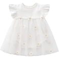 thumbnail image 1 of Baby Girl Daisy Romper Dress – Breathable Cotton  Ruffle Sleeves, 1 of 10