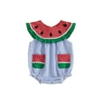 Baby Girl Doll Collar Romper Watermelon Print Sleeveless Jumpsuit with