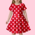 thumbnail image 1 of Baby Girl Dress Child Girls Summer Polka Dot Print Slim Soft Breathable Short Sleeved Casual Dress Dresses for Girls Red 10 Years-13 Years, 1 of 4