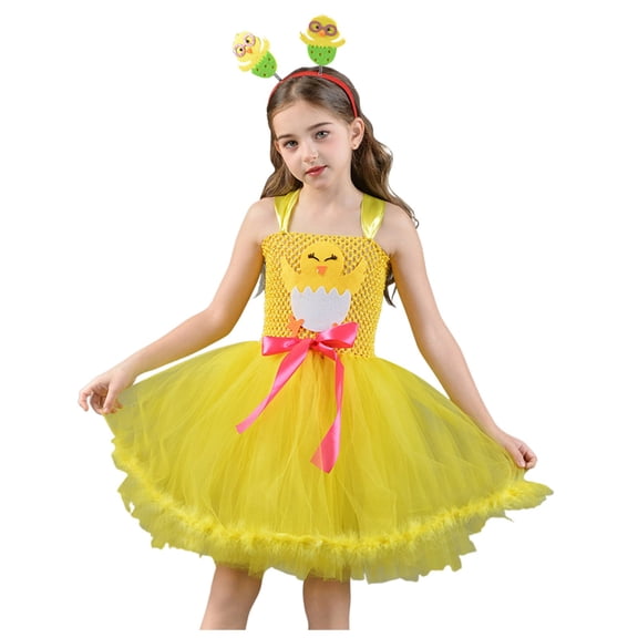 Baby Girl Dress Summer Outfits Toddler Sleeveless Tulle Dress Wedding Flower Birthday Dresses for Girls Toddler Easter Dress Bunny