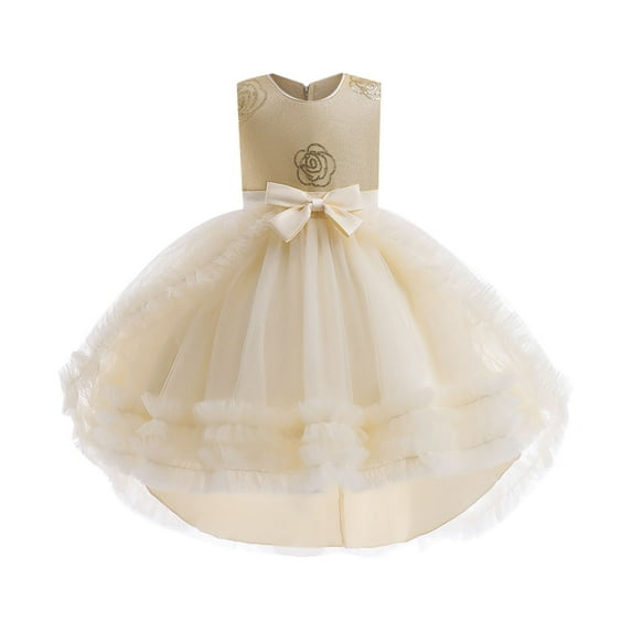 Baby Girl Dress Piano Princess Dress Trailing Mesh Tutu Dress Birthday Dress Summer Dress,Size 6 Years-7 Years