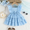 thumbnail image 1 of Baby Girl Dress School Uniform Dress Blue Dress for Girls Sundress Clothes for Girls 6-9 Months, 1 of 7
