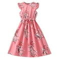 thumbnail image 1 of Baby Girl Dress Summer Print Flying Sleeve Princess Dress Flower Girl Dress,Size 8 Years-9 Years, 1 of 9