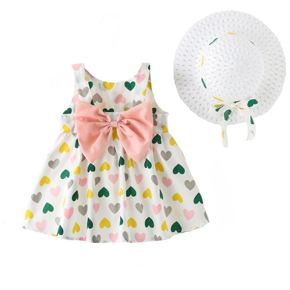 Baby Girl Dress Toddler Clothes Summer Sleeveless Layer Ruffle Dresses Easter Dresss Sundress Casual Beach Sundress for Girls #Light Pink 1-2 Years