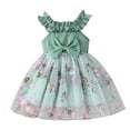 thumbnail image 1 of Baby Girl Dresses Ruffle Collar Dress Daily Wear Suitable Summer Comfortable Versatil Dress Girls Light Green 12 M-18 M, 1 of 7