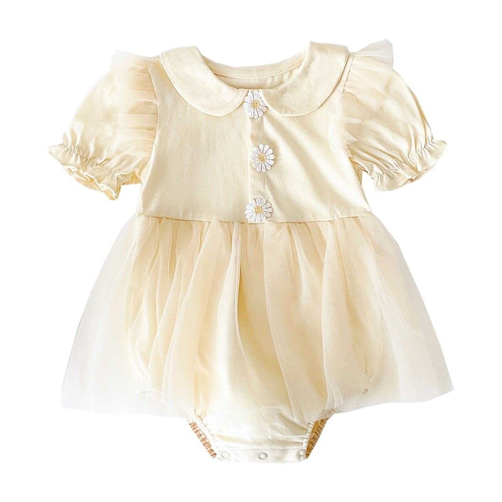Newborn Smock Dress Smocked Bishop Baby Girl Dress with Panty & Bonnet