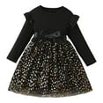 thumbnail image 1 of Baby Girl Dresses Trend Lace Long Sleeve Patchwork Bow Star Mesh Princess Dress, 1 of 9