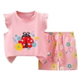 thumbnail image 1 of Baby Girl Easter Dress Sleeveless Overalls Romper Lace With Headband 2Pcs Cute Clothes T-Shirt Elastic Waist Shorts Set Cartoon Print Summer 2pcs Set Dailywear Set 18-24 Months, 1 of 4