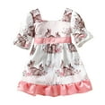 thumbnail image 1 of Baby Girl Easter Dresses 6-9 Months Cute Bunny Tutu Dress Short Sleeve Ruffle Bowknot Skirt Outfits Spring Birthday Easter Rabbit Clothes Pink 12-18 Months, 1 of 7