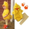 thumbnail image 1 of Baby Girl Easter Outfit Chicken Romper Hooded Bodysuits Easter Baby Girl Rompers 3-6 Months, 1 of 8