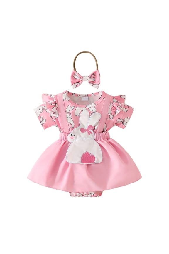 Baby Girl Easter Outfit My First Easter Bunny Bubble Romper Dress Onesie Short Sleeve Bodysuit Clothes