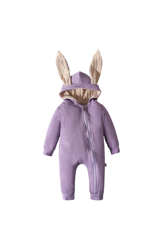 Baby Girl Easter Outfit Toddler Boy Bunny Suit with Zipper Clothes