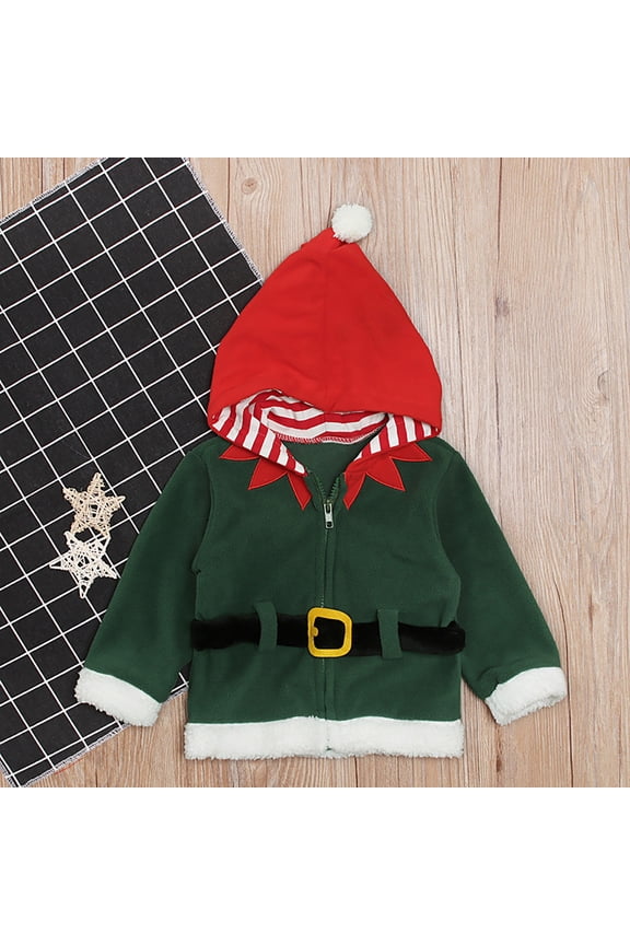 Baby Girl Elf Outfit Long Sleeve Elf Hooded Rompers Jumpsuits Dress Up Clothes Infant Boy Christmas Outfit 3-4 Years