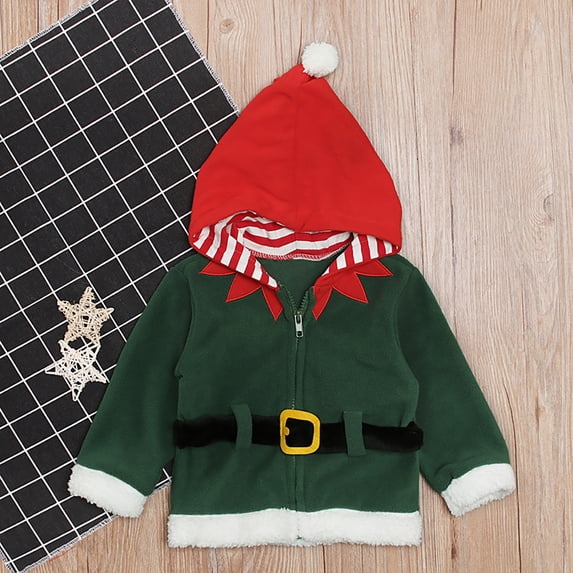 Baby Girl Elf Outfit Long Sleeve Elf Hooded Rompers Jumpsuits Dress Up Clothes Infant Boy Christmas Outfit 3-4 Years