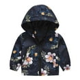 thumbnail image 1 of Baby Girl Fall Jacket Toddler Kids Baby Boys Girls Fashion Cute Flowers Car Pattern Windproof Jacket Hooded Coat New Fall Jackets Winter Outerwear Black 2-3T, 1 of 4
