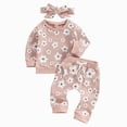 thumbnail image 1 of Baby Girl Fall Winter Outfits Toddler Clothes Cute Sweatshirts and Joggers Pants 2 Piece Set 6-24 Months 2T 3T 4T 5T 6T Kids Pink,3-4 Years, 1 of 5