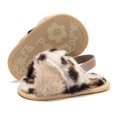 thumbnail image 1 of Baby Girl Faux Fur Slides Slippers Fluffy Fuzzy Sandals Open Toe Furry Slide Flip Non-Slip Sole 0-18 Months, 1 of 8