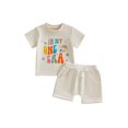 thumbnail image 1 of Baby Girl First Birthday Outfit In My One Year Old Era Top 1st Birthday Shirt Casual Shorts Set, 1 of 8