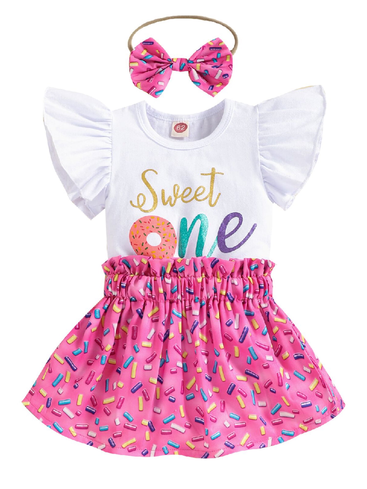 Donut first clearance birthday outfit girl