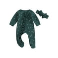 thumbnail image 1 of Baby Girl First Christmas Outfit Xmas Tree Romper Ruffle Long Sleeve Zipper Jumpsuit Newborn Fall Winter Holiday One Piece Clothes Set, 1 of 8