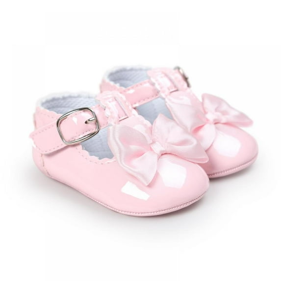 Baby Girl First Walkers Lovely Soft Sole PU Princess Shoes Newborn Infant Anti-slip Crib Shoes Toddler Bow Shoes,0-18M