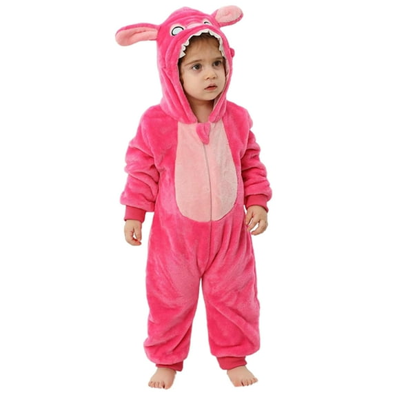 Baby Girl Flannel Romper Animal Onesie Costume Hooded Cartoon Outfit Suit